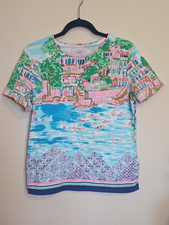 Talbots Tops - Talbots Pink, Green and Blue Floral Crewneck Tee